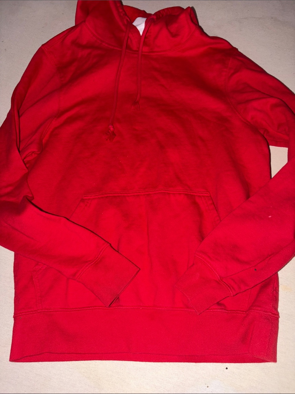 Red Mens Size S Hooded Sweatshirt - Classic Pullover Hoodie